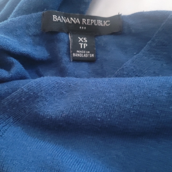 Banana Republic Blue V Neck Short Sleeve Top XS - Picture 7 of 7